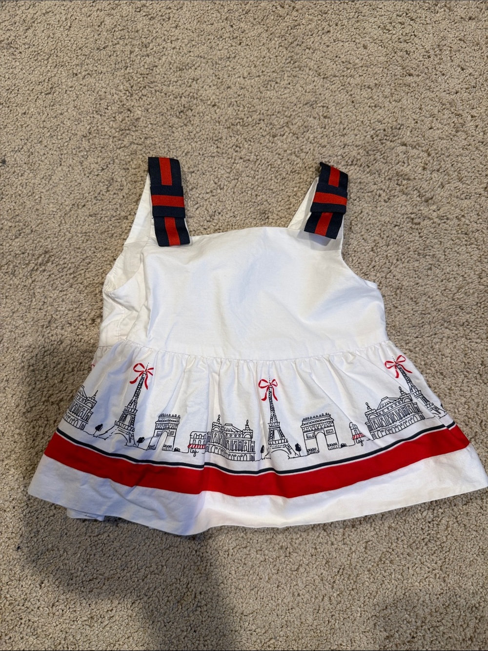 Janie and jack White baby Girls' Paris Print Peplum Tank 6-12 months